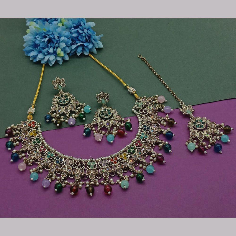 Jcm Jewellery Gold Plated Crystal Stone Necklace Set