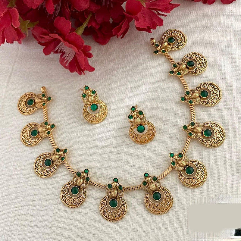 JCM Jewellery Gold Plated Kundan Stone Necklace Set