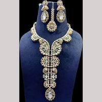 JCM Jewellery Gold Plated Polki Kundan Stone Long Necklace Set