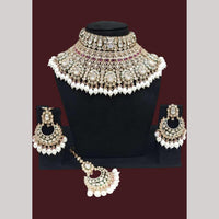 JCM Jewellery Gold Plated Polki Kundan Stone Choker Necklace Set