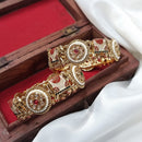 JCM Traditional Gold Finish Meenakari Openable  Bangles Set