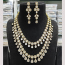 JCM Gold Plated Polki Kundan Stone And Beads Necklace Set