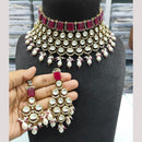 JCM Gold Plated Polki Kundan Stone And Pearl Choker Necklace Set