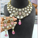 JCM Gold Plated Polki Kundan Stone Choker Necklace Set