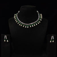 JCM Gold Plated American Daimonds And Pearls Neckalce Set