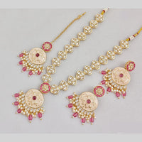 JCM Gold Plated Kundan Stone And Beads Meenkari Long Neckalce Set