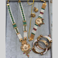 JCM Gold Plated Pota Stone And Pearls Combo Set