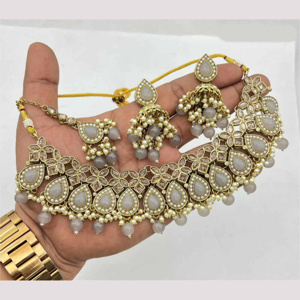Lucentarts Jewellery  Kundan & Beads Necklace Set
