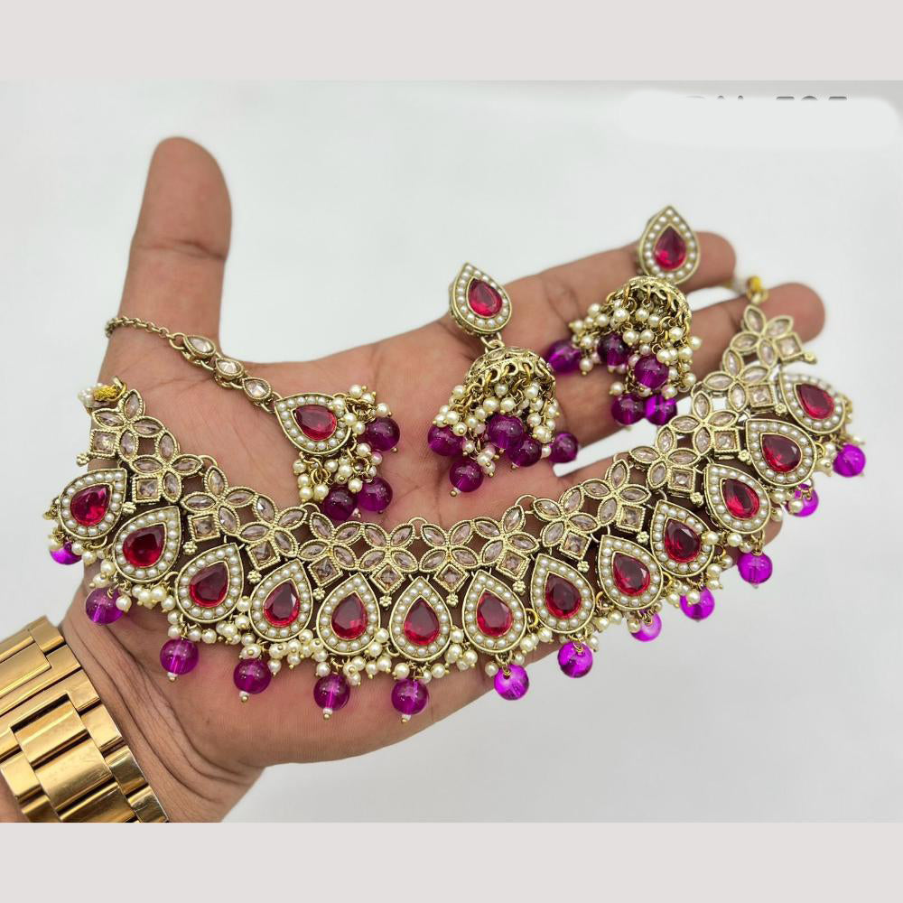 Lucentarts Jewellery  Kundan & Beads Necklace Set