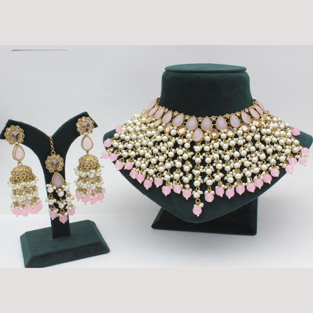 Lucentarts Jewellery  Kundan & Beads Necklace Set