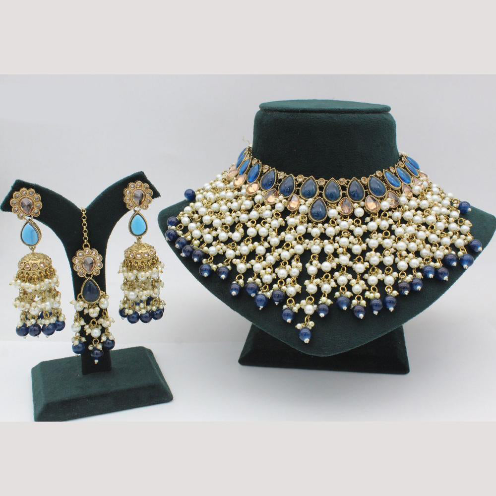 Lucentarts Jewellery  Kundan & Beads Necklace Set
