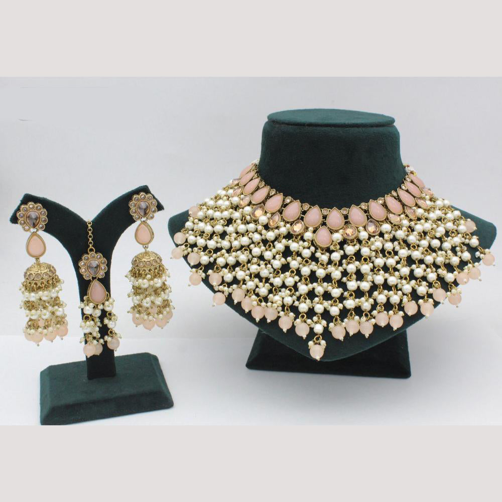 Lucentarts Jewellery  Kundan & Beads Necklace Set