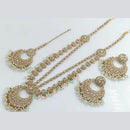Lucentarts Jewellery Elegant Crystal And Beads Layered Long Necklace Set