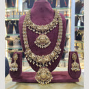 JCM Jewellery Gold Plated Pota Stone And Pearl Temple Double Necklace Set