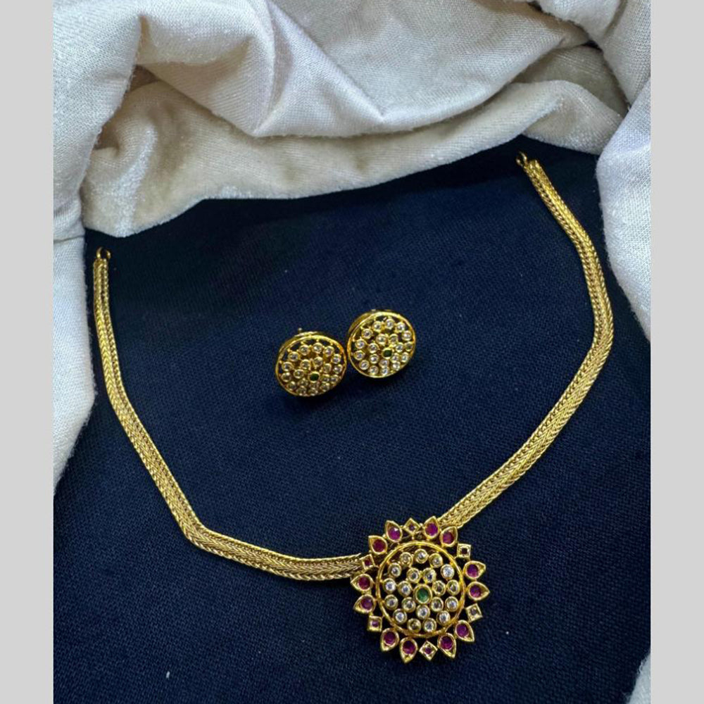 JCM Pota Stone Antique Floral Necklace Set