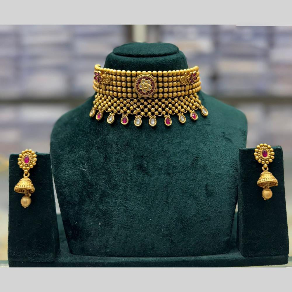 JCM Royal Kundan Rajasthani Choker Necklace Set