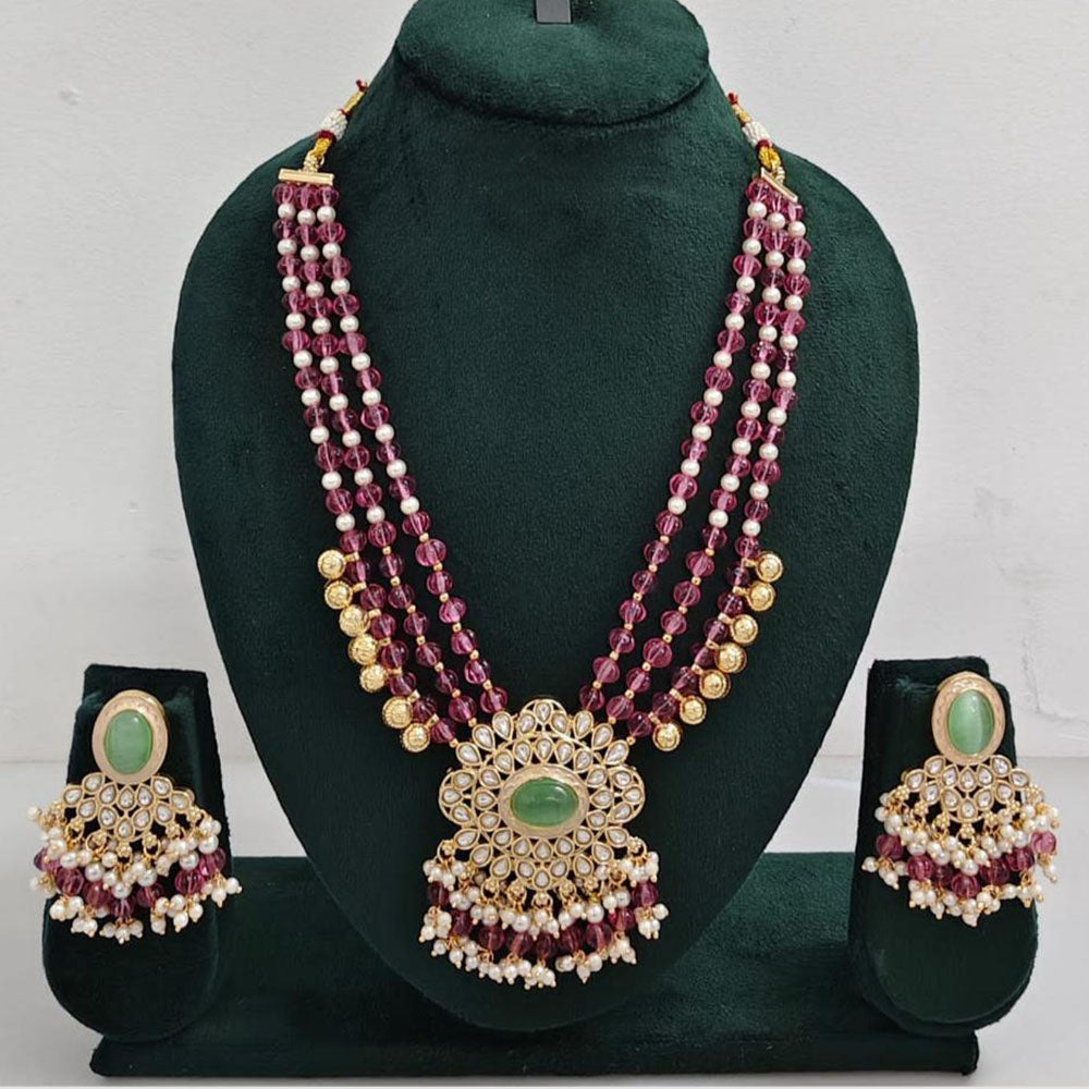 JCM Jewellery Wedding Wear Kundan and Beads Necklace Set Jewellery