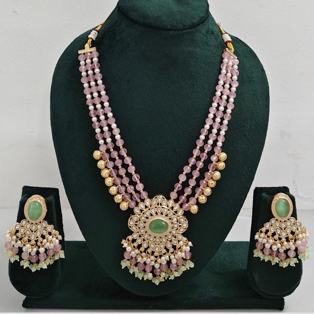 JCM Jewellery Wedding Wear Kundan and Beads Necklace Set Jewellery
