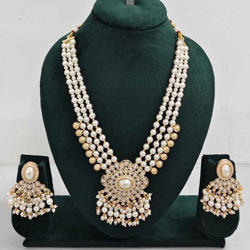 JCM Jewellery Wedding Wear Kundan and Beads Necklace Set Jewellery