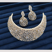 JCM Jewellery Elegant American Diamond Choker Necklace Set Party Wear Jewellery