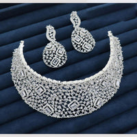 JCM Jewellery Elegant American Diamond Choker Necklace Set Party Wear Jewellery
