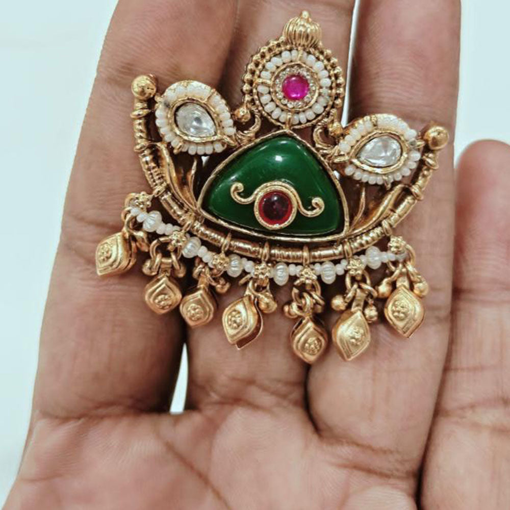 JCM Jewellery Elegant Pota Stone & Kundan Adjustable Rings
