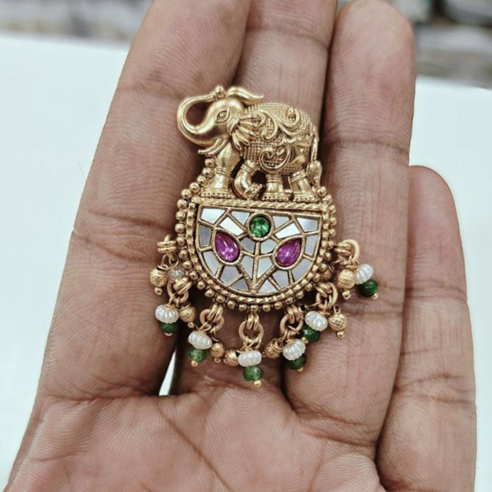 JCM Jewellery Elegant Pota Stone & Kundan Adjustable Rings