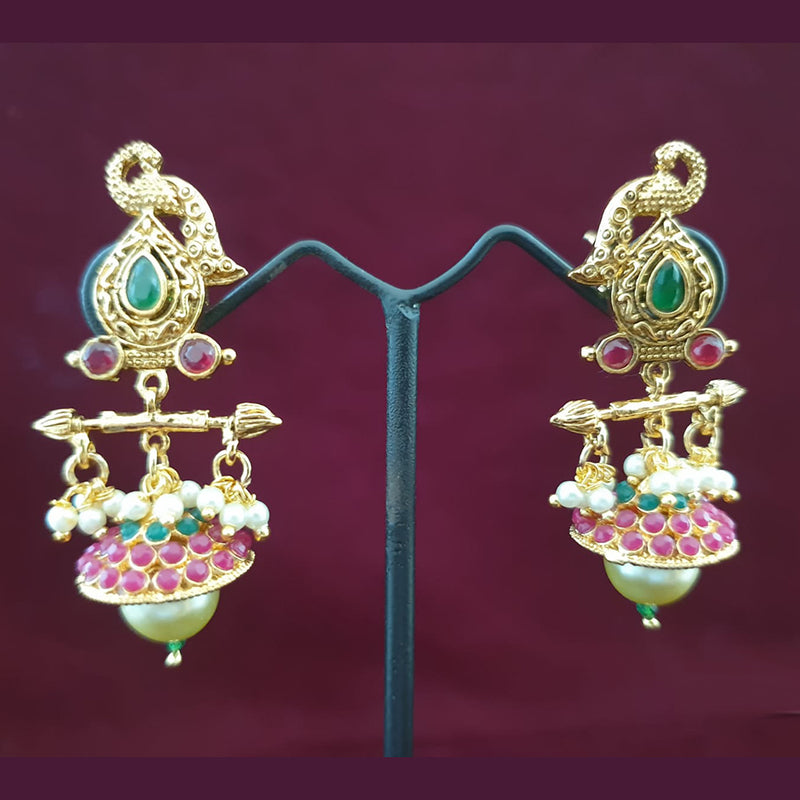 Neepa Jewells Copper Gold Jhumki Earrings