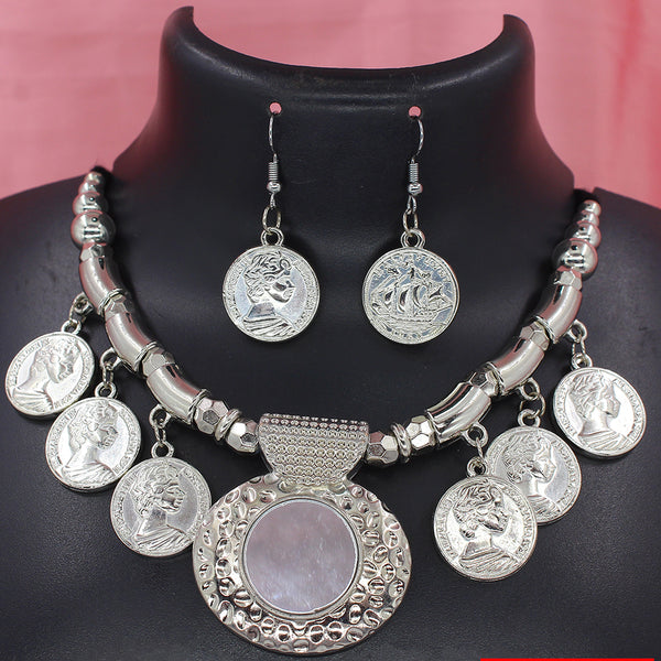 Mahavir Oxidised Plated Necklace Set