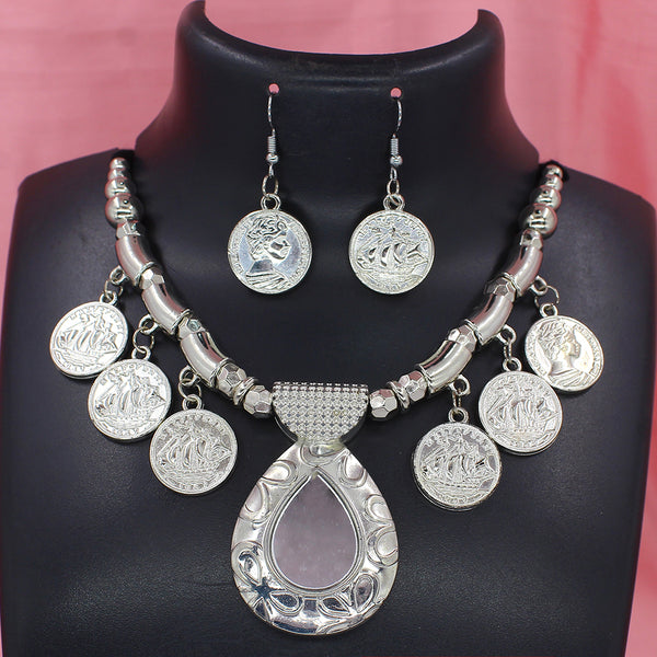 Mahavir Oxidised Plated Necklace Set