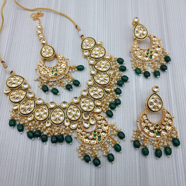 JCM Gold Plated Kundan Stone Necklace Set