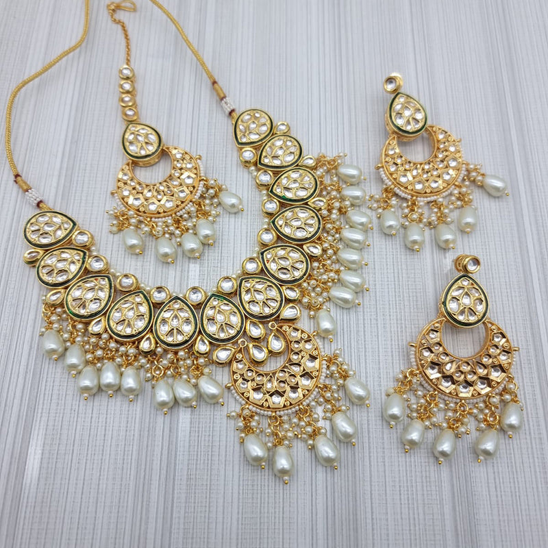 JCM Gold Plated Kundan Stone Necklace Set