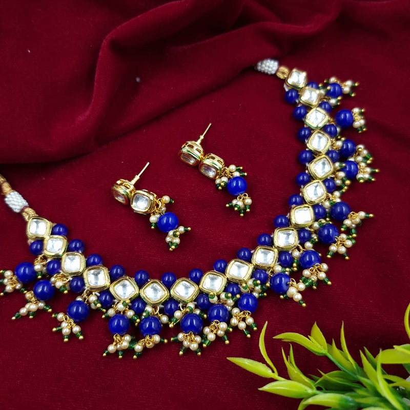 JCM Gold Plated Kundan Stone Necklace Set