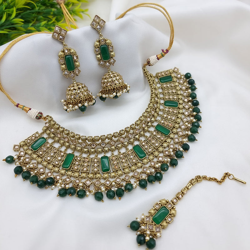 JCM Gold Plated Crystal Stone Necklace Set