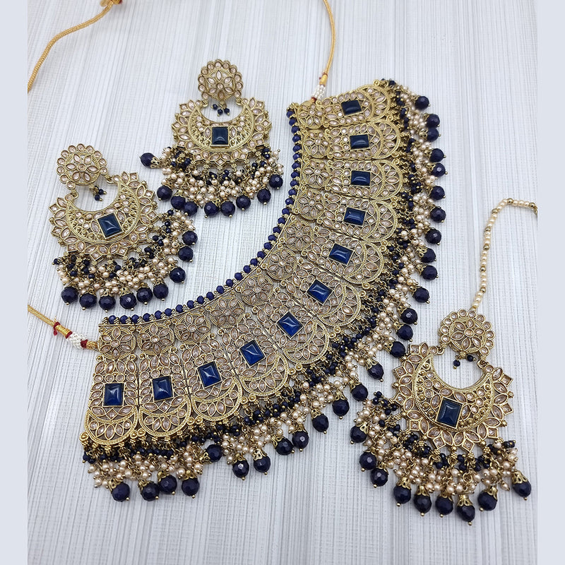 JCM Gold Plated Crystal Stone Necklace Set