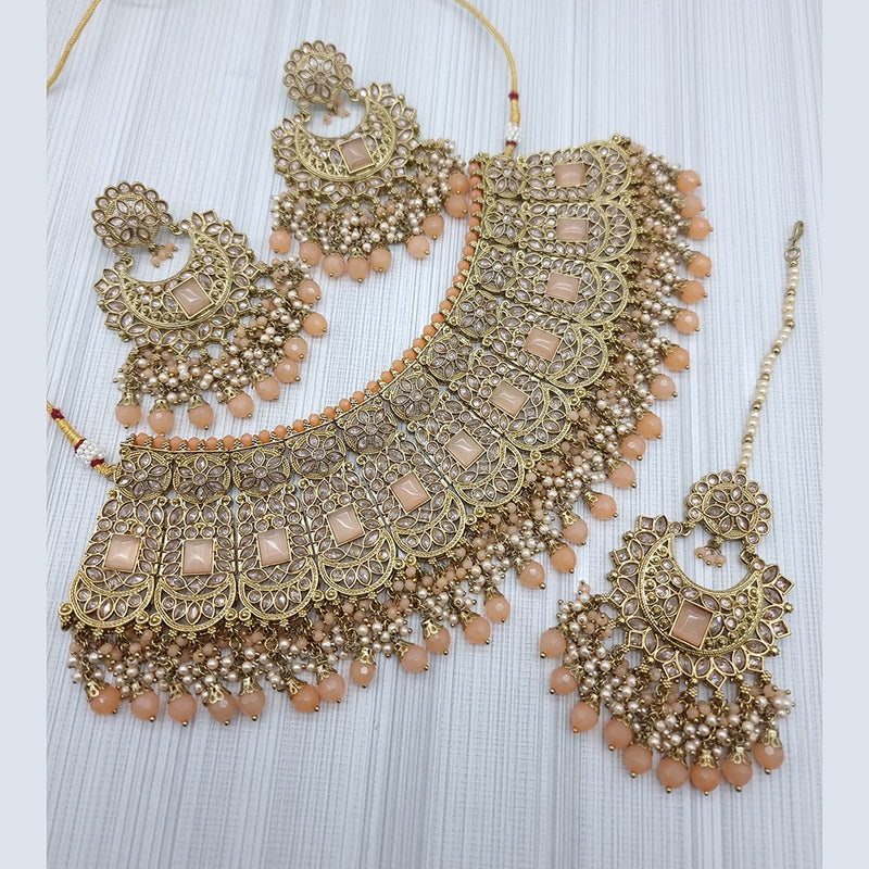 JCM Gold Plated Crystal Stone Necklace Set