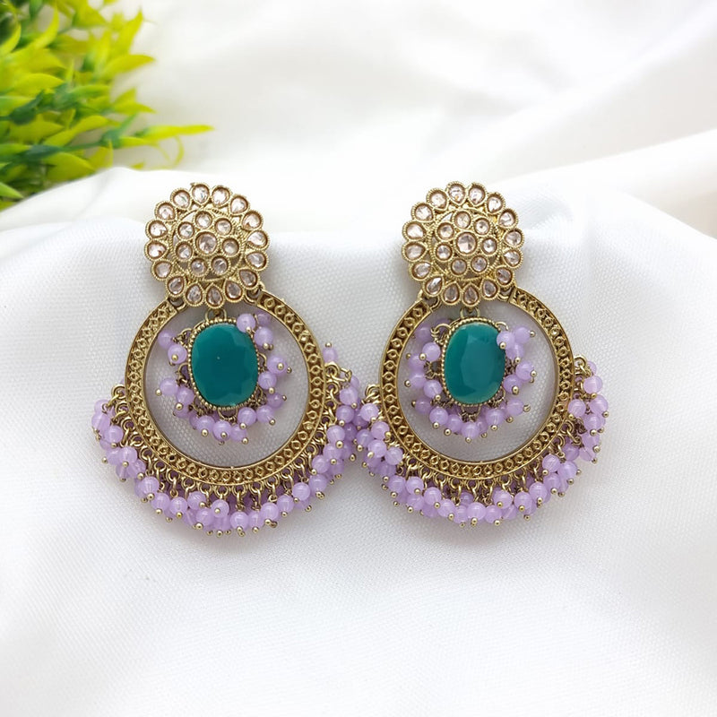 JCM Gold Plated Crystal Stone Dangler Earrings