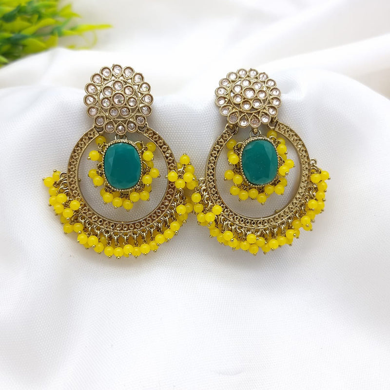 JCM Gold Plated Crystal Stone Dangler Earrings