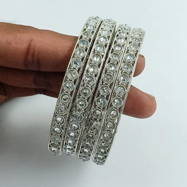 Jcm Silver Plated Crystal Stone Bangle Set