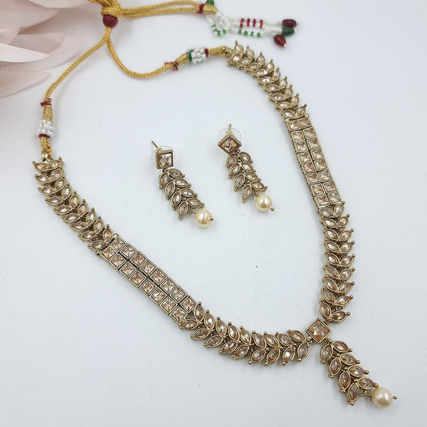 Jcm Gold Plated Crystal Stone Necklace Set