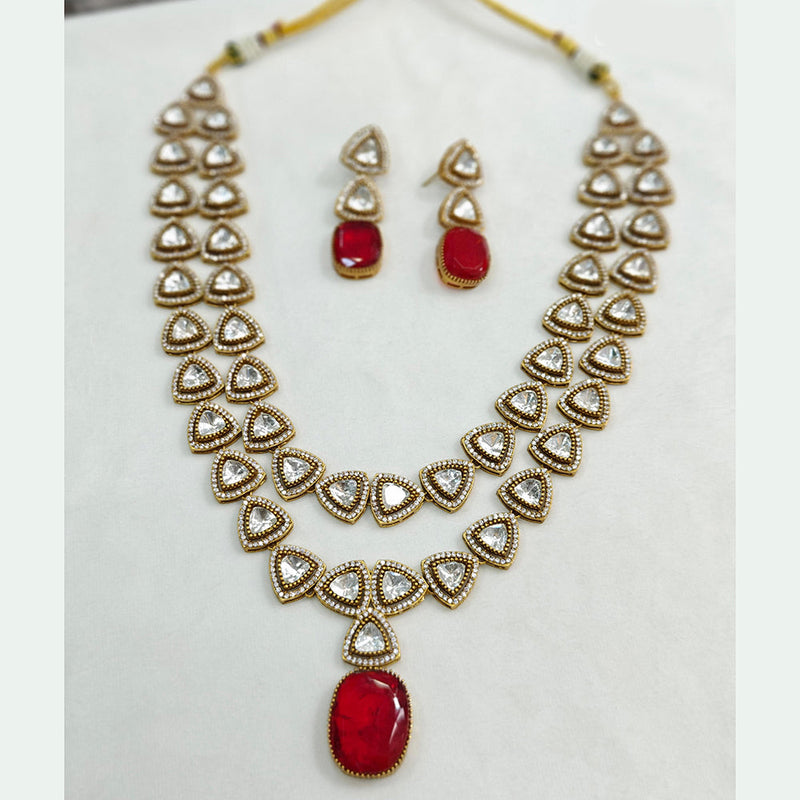 JCM Gold Plated AD Necklace Set