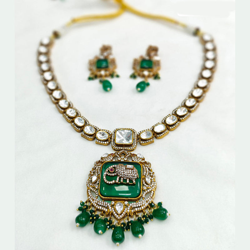 JCM Gold Plated Kundan Necklace Set