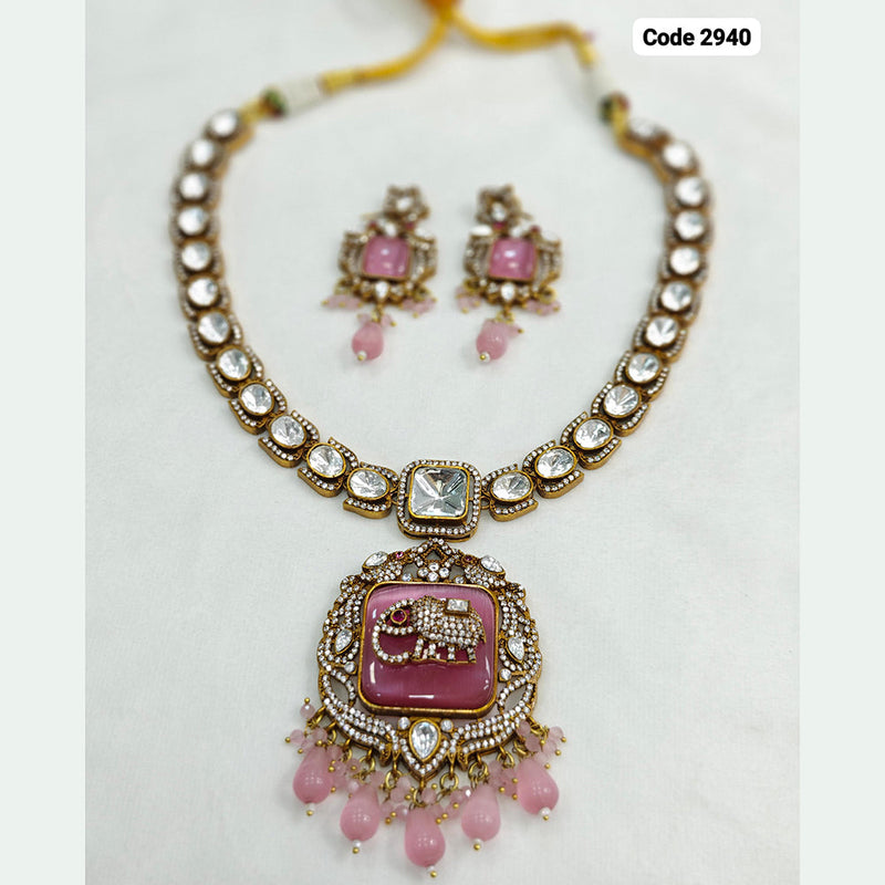 JCM Gold Plated Kundan Necklace Set