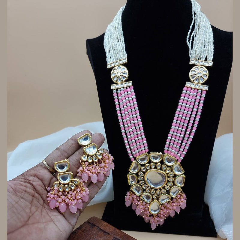 JCM Gold Plated Kundan and Pearl Necklace Set