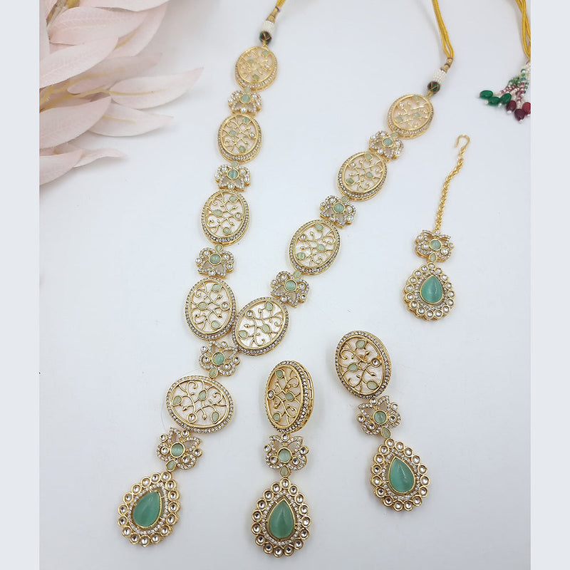 JCM Gold Plated Austrian and Pota Stone Necklace Set