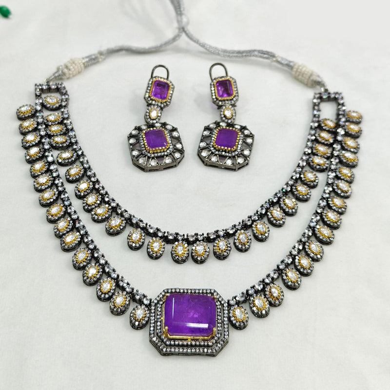 JCM Gold Plated Crystal Stone Necklace Set