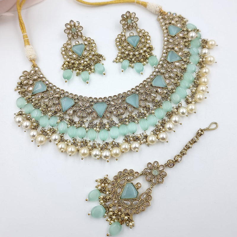 JCM Gold Plated Crystal Stone Necklace Set