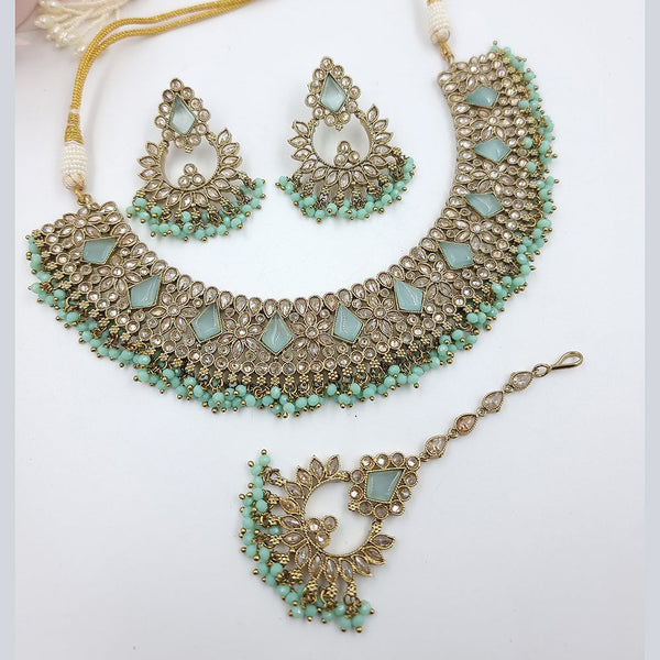 JCM Gold Plated Crystal Stone Necklace Set