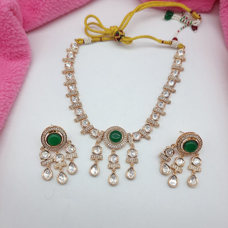 JCM Gold Plated Polki Kundan Necklace Set