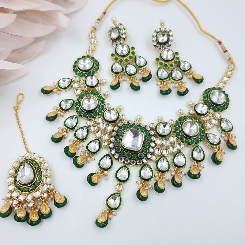 JCM Gold Plated Kundan Stone Necklace Set